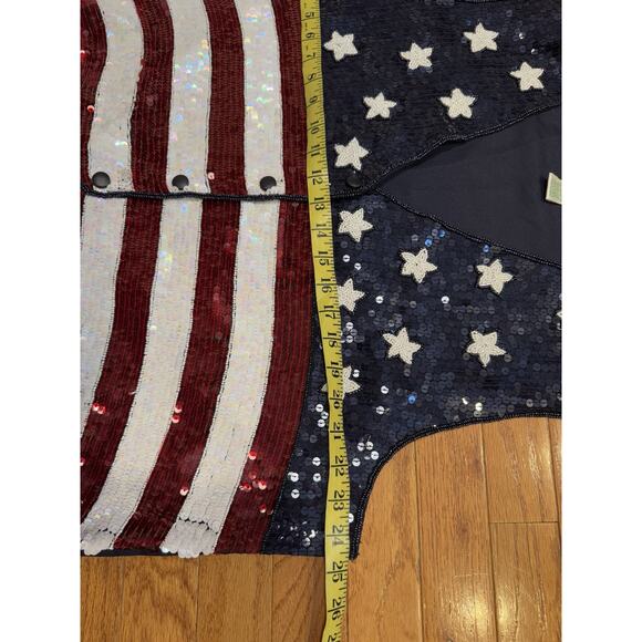 The Quaker Factory‎ Sequins Vest Red White Blue flag 4th of July & flags USA, 1X - Picture 10 of 10